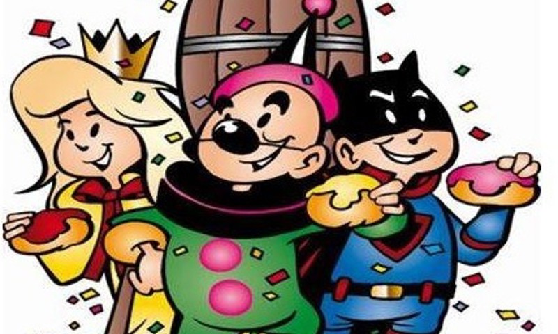 Illustration af en fastelavns kattekonge og dronning Illustration af en fastelavns kattekonge og dronning