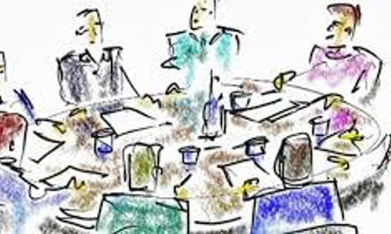 Tegnet illustration af en bestyrelse Tegnet illustration af en bestyrelse